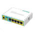 MikroTik RouterBOARD hEX PoE Lite, 650MHz CPU, 64MB RAM, 5x LAN, USB, PoE, 1x USB, vrátane. Licencia L4