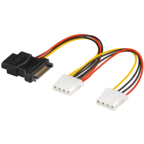 Napájací kábel PREMIUMCORD SATA (Y) redukcia -> 3x Molex 5,25" (16 cm, rozdvojka)