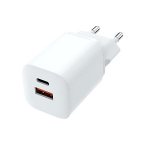 Solight rychlonabíječka USB-C + USB-A, GaN 33W PD, bílá