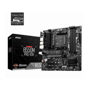 MSI MB Sc AM4 B550M PRO-VDH, AMD B550, 4xDDR4, 1xDP, 1xHDMI, 1xVGA, mATX