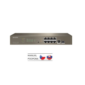 Tenda TEG5310P-8-150W - L3 riadený gigabitový PoE AT switch, 8x PoE AF/AT 10/100/1000Mbps, 1xSFP 1Gbps