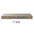 Tenda TEF1126P-24-410W - PoE AT Switch 370Watt, 24xRJ45 10/100 Mbps PoE, 2x Gigabit Uplink RJ45/SFP, bez ventilátora, kov