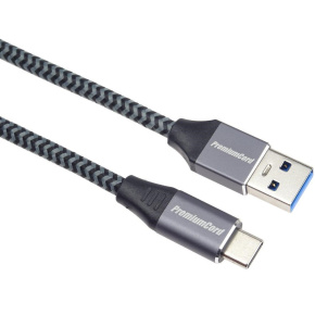 PREMIUMCORD USB-C na USB 3.0 A (USB 3.1 generácia 1, 3A, 5Gbit/s) 3m opletenie