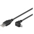 Kábel USB PREMIUMCORD 2.0 Spojovací uhol A-Micro B 90 stupňov 1 m (čierna)