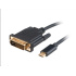 Adaptér AKASA USB Type-C na DVI, kábel, 1.8m