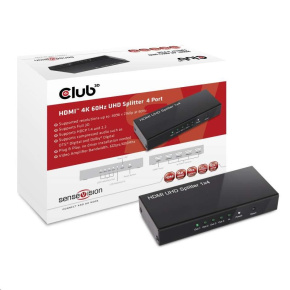 Club3D Rozdeľovač videa 1:4 HDMI 2.0 4K60Hz UHD, 4 porty