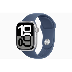 Apple Watch S10/42mm/Silver/Šport Band/Denim/-M/L