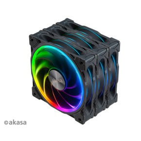 prídavný ventilátor Akasa SOHO AR LED 12 cm RGB 3 ks