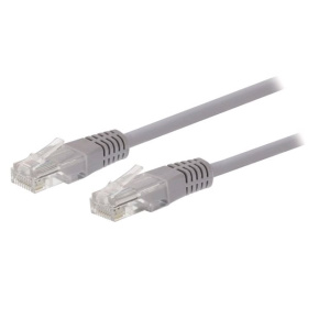 Kábel C-TECH patchcord Cat5e, UTP, sivý, 1,5m