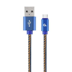 Gembird oplietaný denim USB-A/USB-C kábel 2m