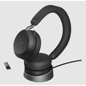 Jabra Evolve2 75/Stereo/ANC/USB-C/BT/Bezdrať/MS/Stand/Čierna