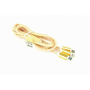 GEMBIRD USB 3-in-1 káblový kábel, gold, 1 m