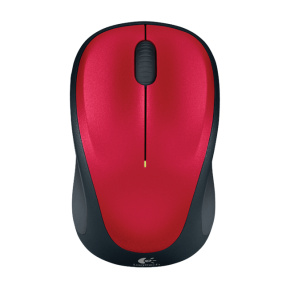 Logitech M235/Cestovná/Optická/1 000 DPI/Bezdrôtová USB/Čierna-červená