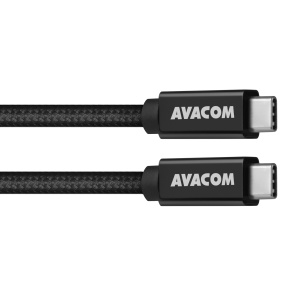 AVACOM dátový a nabíjací kábel USB Type-C - USB Type-C, 100cm, 100W E-Mark, čierny