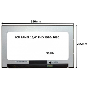 LCD PANEL 15,6" FHD 1920x1080 30PIN MATNÝ IPS / BEZ ÚCHYTOV