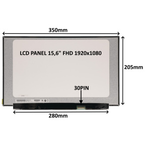 LCD PANEL 15,6" FHD 1920x1080 30PIN MATNÝ IPS / BEZ ÚCHYTOV