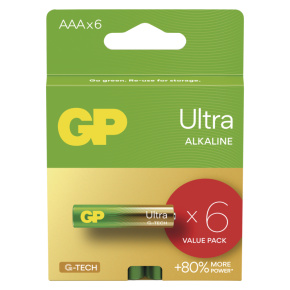 GP Alkalická batéria ULTRA AAA (LR03) - 6ks