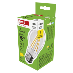 EMOS LED FLM A60 7,8 W (75 W) 1 060lm E27 NW