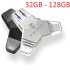 VIKING USB FLASH DISK 3.0 4v1 64GB, S KONCOVKOU APPLE LIGHTNING, USB-C, MICRO USB, USB3.0, čierna