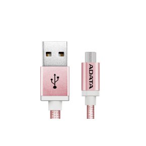 ADATA Micro USB kábel pletený 1m ružový