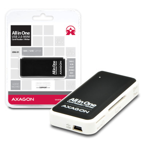 AXAGON CRE-X1, USB 2.0 externá MINI čítačka 5-slot ALL-IN-ONE