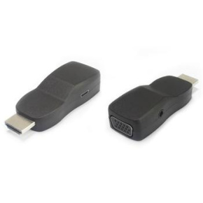 PremiumCord prevodník HDMI na VGA miniatúrne prevedenie so zvukom a napájacím konektorom