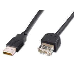 PremiumCord USB 2.0 kábel predlžovací, A-A, 3m, čierny