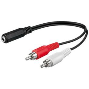 PremiumCord Kábel Jack 3.5mm-2xCINCH F/M 20cm