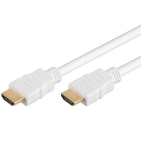 PremiumCord HDMI High Speed ??+ Ethernet kábel, biely, pozlátené konektory, 1,5 m