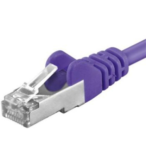 Premiumcord Patch kábel CAT6a S-FTP, RJ45-RJ45, AWG 26/7 0,5 m, fialová