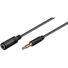 PremiumCord Jack 3.5mm 4 pinový M/F 2m