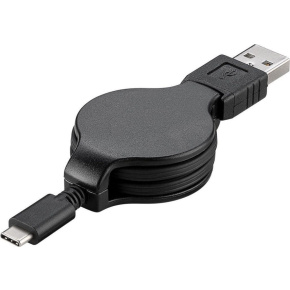 PremiumCord Kábel USB 3.1 C/M - USB 2.0 A/M, charging a sync navíjací kábel 1m