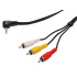 PremiumCord Video + Audio kábel, stereo 3.5mm 4 pinový - 3x CINCH RCA tienený, M/M, 1,5m