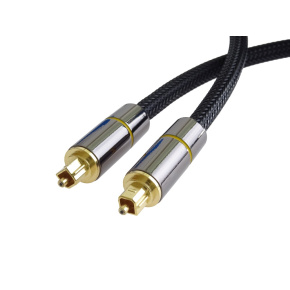 PremiumCord Optický audio kábel Toslink, OD: 7mm, Gold-metal design + Nylon 1m