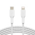 BELKIN kábel opletaný USB-C - Lightning, 2m, biely