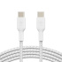 BELKIN kábel opletaný USB-C - USB-C, 1m, biely