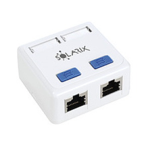 Zásuvka Solarix CAT5E STP 2 x RJ45 na omietku biela