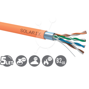 Inštalačný kábel Solarix CAT5E FTP LSOHFR B2ca-s1,d1,a1 500m/cievka SXKD-5E-FTP-LSOHFR-B2ca