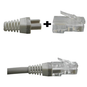 DATACOM Manžetka pre konektor RJ 45 sivá/biela 100 ks