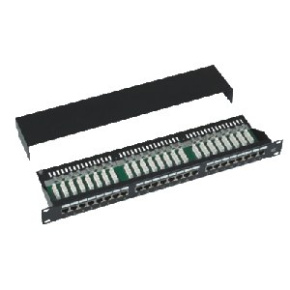 DATACOM Patch panel Cat5e 24p.1U, STP, 19 ", čierny, vyviazanie