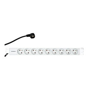 Napájací panel PDU 19", 9x ČSN, 1U, kábel 2 m