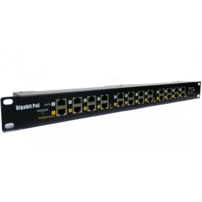 POE Gigabitový Patch panel Cat5 19" 12port 1U