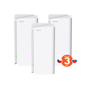 Tenda Nova MX15 Pro (3-pack) WiFi 6 AX5400 Mesh Gigabit systém, 9x GLAN/GWAN, WPA3, VPN, CZ app