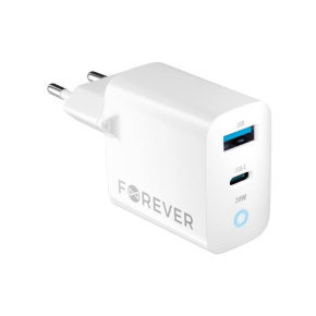 Nabíjačka do siete Forever TC-06-20AC PD QC 1x USB-C 1x USB 20W biela