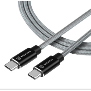 Tactical Fast Rope Aramid Cable USB-C/USB-C 100W 20V/5A 0.3m Grey