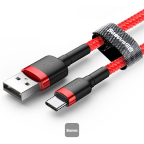 Baseus dátový kábel Cafule USB-C 2m 2A červený