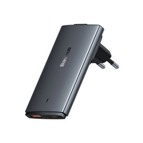 Baseus Nabíjačka do siete GaN5 Pro Ultra Slim USB-C/USB-A 65 W sivá