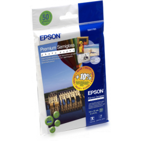 EPSON Premium Semigloss Photo Paper, 100x150 mm, 50x